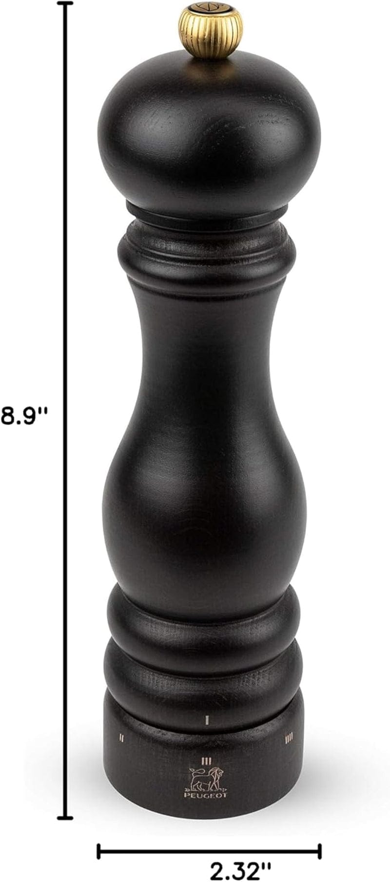 Experience Culinary Excellence with the Paris U'Select Adjustable Pepper Mill - 22 cm in Rich Chocolate Beechwood, Crafted in France