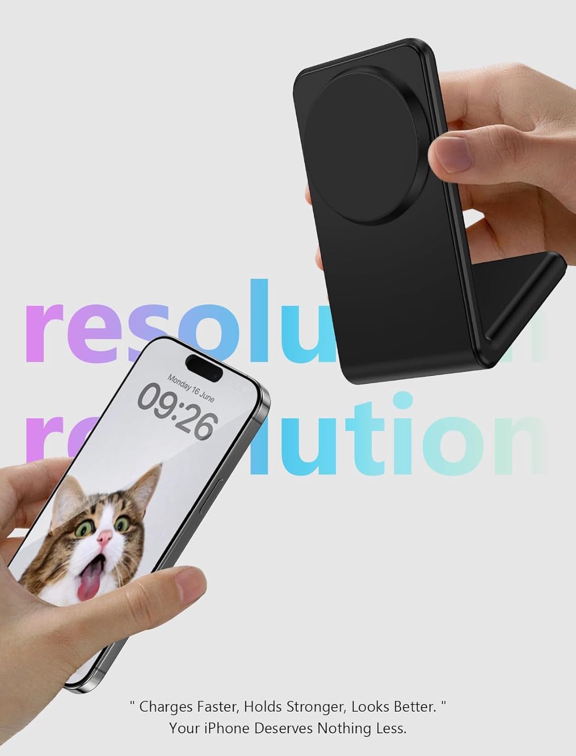 Mag.Safe Fast Wireless Charger Stand for iPhone 17/16/15/14/13/12 - Sleek Black Design