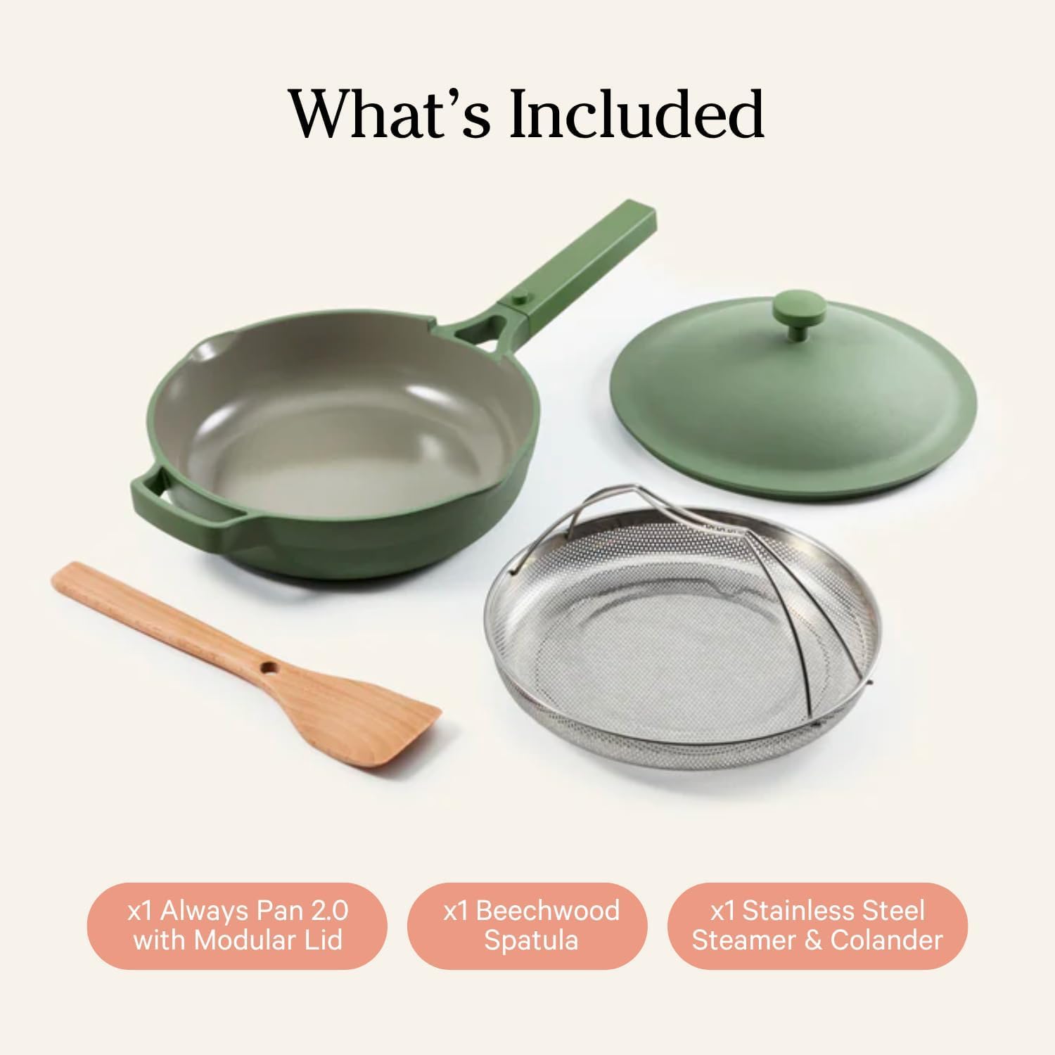 Elevate Your Culinary Skills with the Always Pan 2.0 - Versatile 10.5" Nonstick Ceramic Cookware in Stylish Sage!