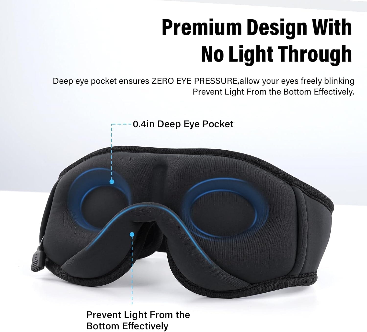 Ultimate Sleep Headphones & 3D Eye Mask - Bluetooth Stereo Speakers for Side Sleepers - Perfect Gift for Men & Women - Black