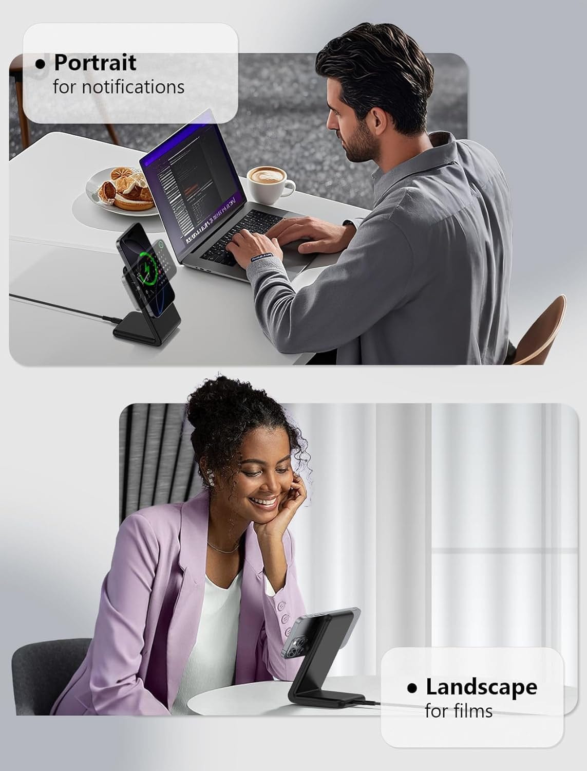 Mag.Safe Fast Wireless Charger Stand for iPhone 17/16/15/14/13/12 - Sleek Black Design